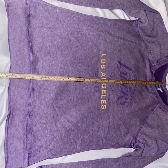 NBA Los Angeles Lakers LA Women's Large Burnout Retro Logo Fleece Sweatshirt New - Picture 7 of 10